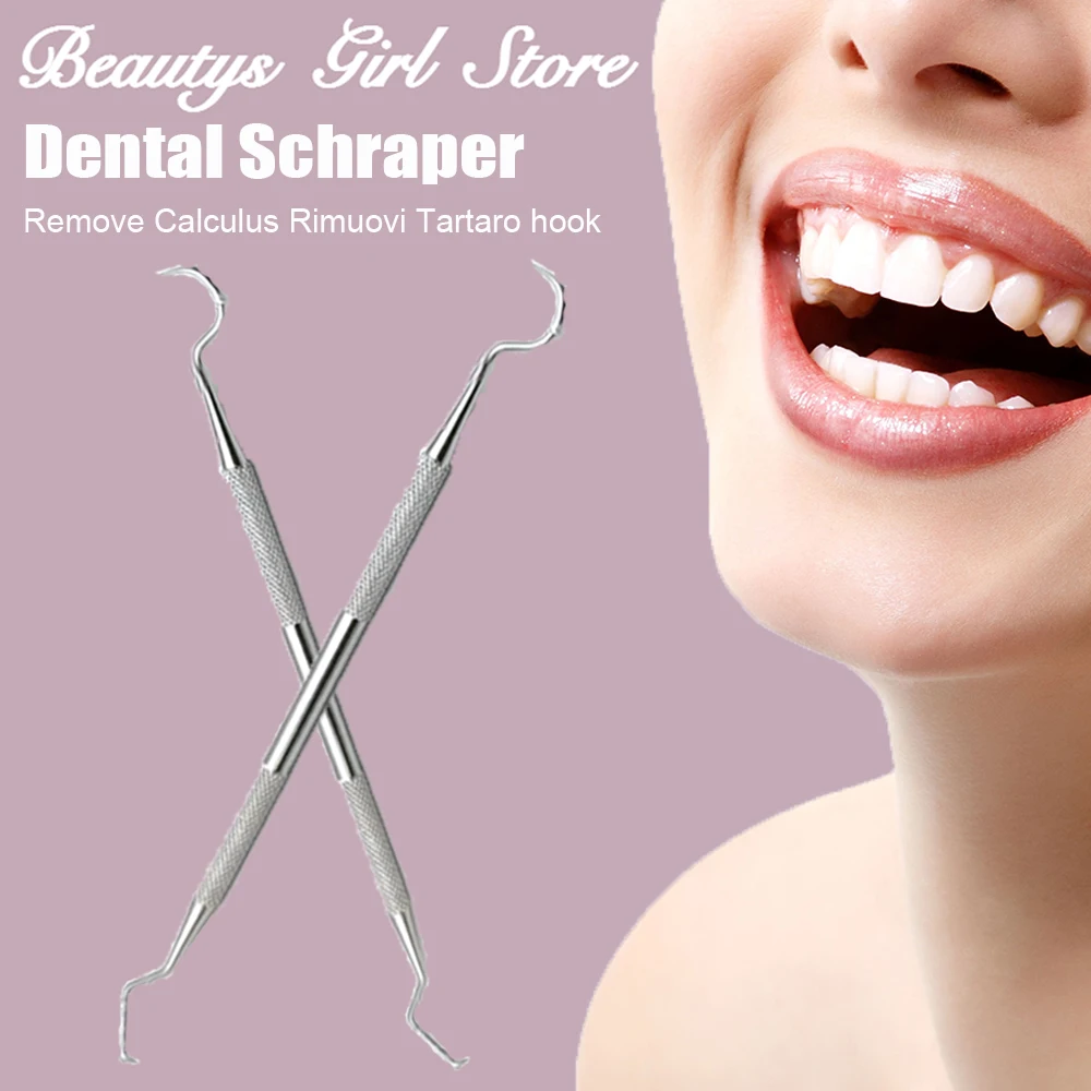 

2Pcs Dental Tandsteen Schraper Tartar Removal Tool Scraper Dental Plaque Remover Calculus Mouth Tooth Care Rimuovi Tartaro hook