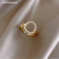 2021 new micro set zircon circle opening ring korean sexy women ring fashion party wedding ring student boudoir jewelry