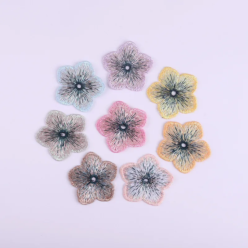

10Pcs 47mm Exquisite Embroidered Mesh Flower for DIY Headwear Hair Clips Decor Clothes Hat Shoes Patches Accessories