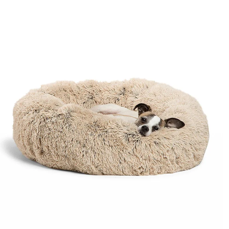 Soft Warm Round Pet Cat Bed Comfy Calming Dog Beds Washable r Large Medium Small Comfortable Kennel Easy To Clean Pet Nest House