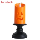 Светодиодная свеча на Хэллоуин светильник цветной подсвечник, тыква, вечеринка, Хэллоуин, домашнее украшение для дома, 2021, тыквенный фонарь на Хэллоуин