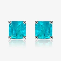 100 925 sterling silver paraiba tourmaline gemstone birthstone ear studs earrings ladies thin wholesale