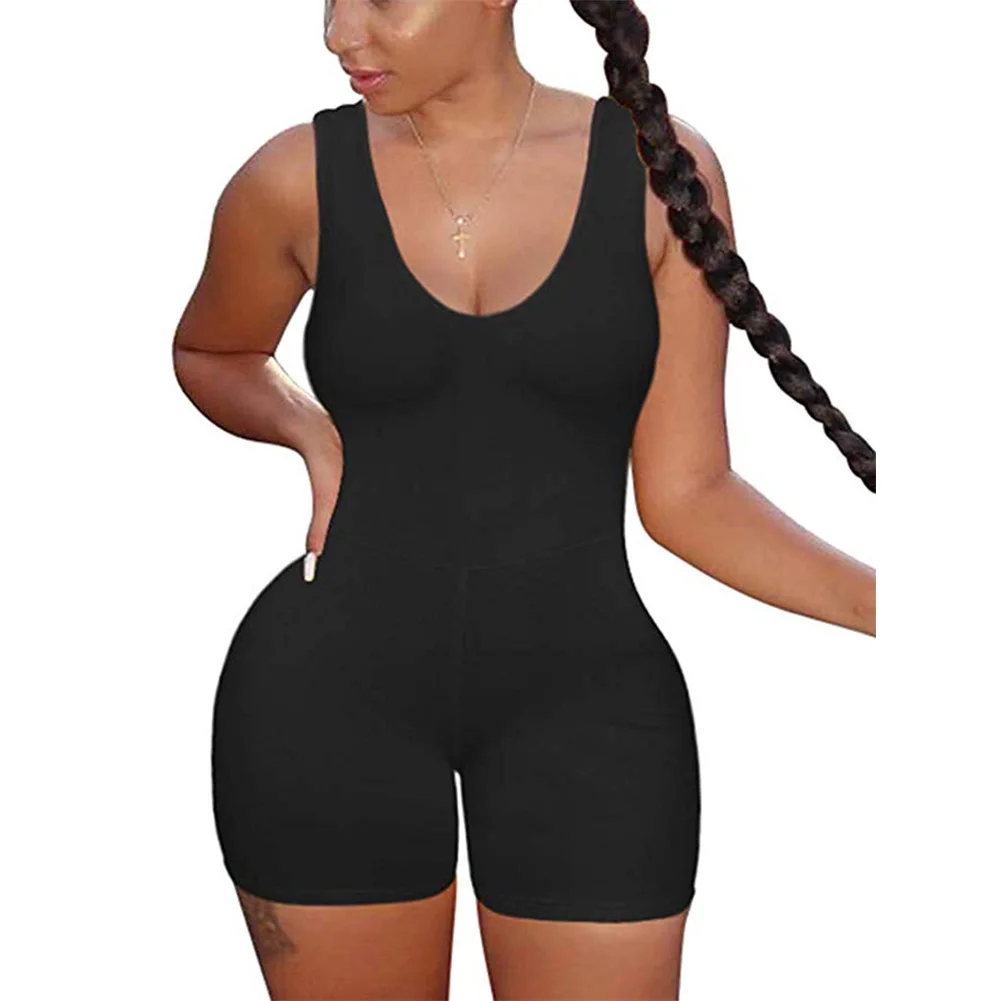 

Sexy Women Sports Jumpuit Summer Sleeveless Bodycon One Piece Romper Jumpsuit Playsuit Short Pants Tracksuit Gym Fittness Outfit