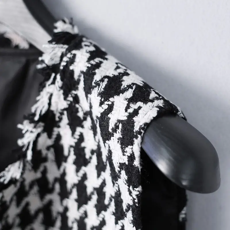 

Women's vest Summer 2020 small thin Loose waistcoat plaid ladies Fashion Cardigan Outwear shepherd check Tweed Vests