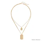 Новое модное женское ожерелье, металлическая двойная подвеска, цепочка до ключиц, ожерелье с отверстиями, ювелирные изделия, аксессуары для женщин