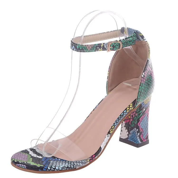 Сандалии женские с открытым носком босоножки ремешком на щиколотке пряжка