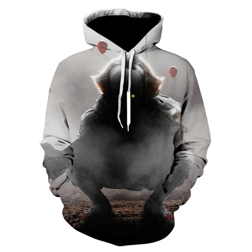 

New Horror Movie It Clown Hoodies Design Printing 3D Hoodies Sweatshirt Men Women stranger things Harajuku Unisex Outerwear