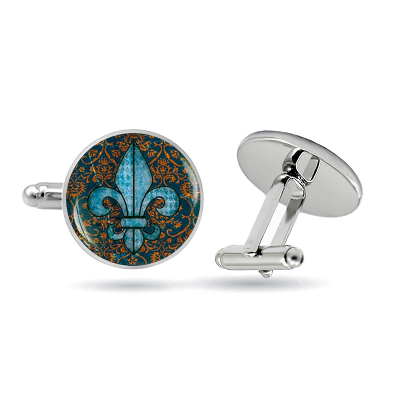 Художественные стеклянные запонки в виде цветка лилии винтажные кабошон