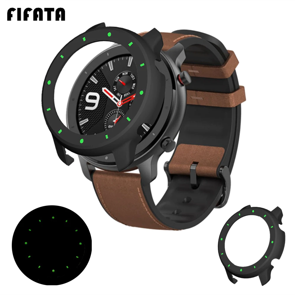 Фото Защитный чехол FIFATA для Amazfit GTR 47 мм защитный ПК рамка с подсветкой Xiaomi Huami Gtr