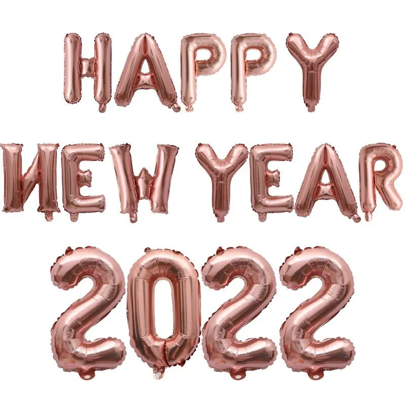 

16 дюймов счастливого Нового 2022 воздушные шары Золотое серебряное число воздушный шар из фольги Счастливого Рождества Новый год украшения ...