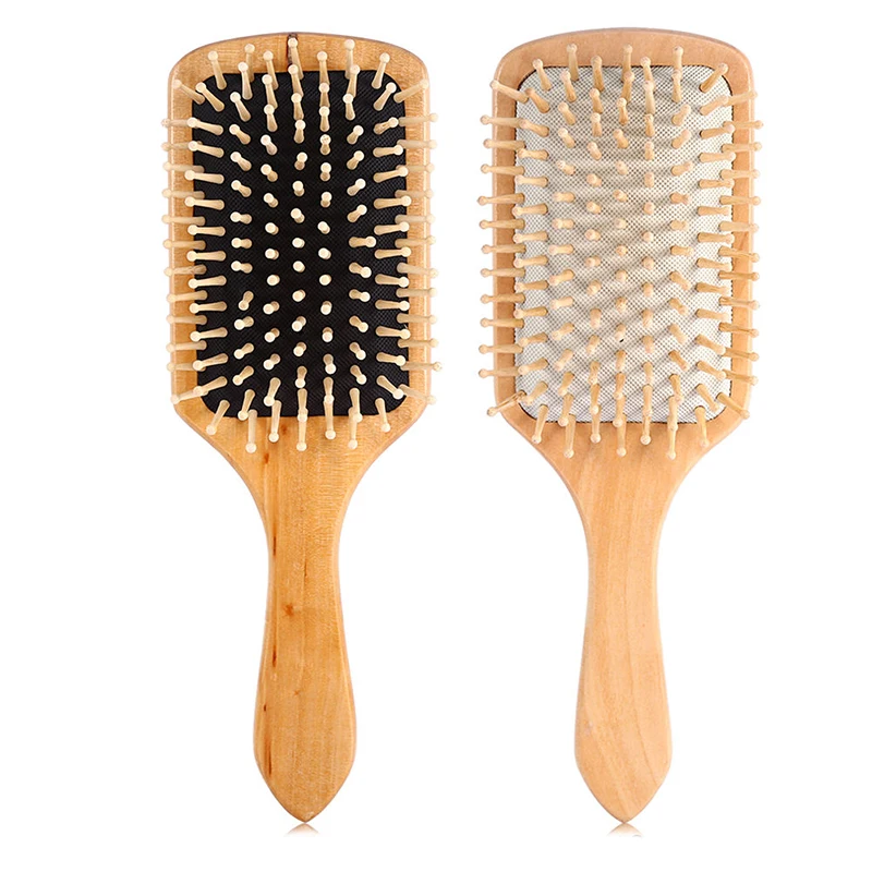 

1 Hair Care Comb Massage Brush Wooden Comb Massage Spa 2 Color Antistatic Hair Comb Massage Head Promote Blood Circulation