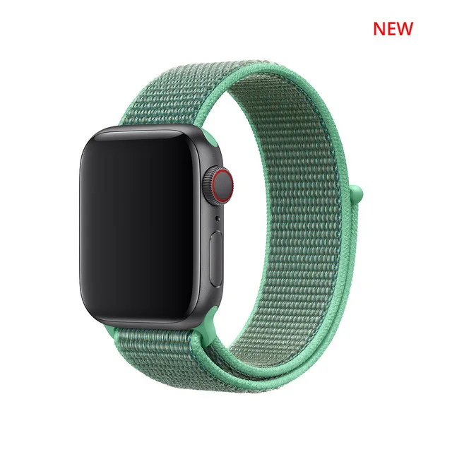 Spear Mint UEBN нейлоновая Спортивная петля для Apple Watch Series 4 44 мм 40 мм ремешок для часов браслет ремешок для iwatch 4 42 мм 38 мм ремешки для часов - Цвет ремешка: Spear Mint