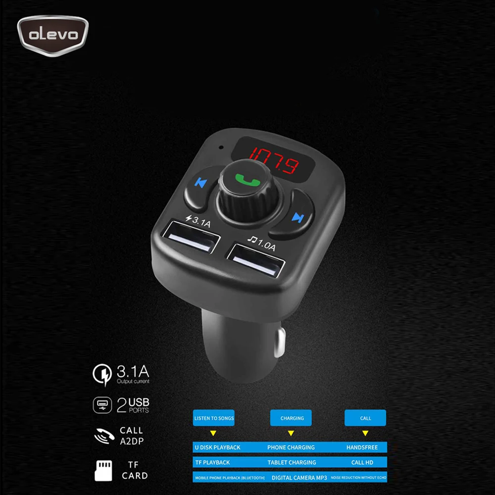 FM модулятор беспроводной MP3 плеер с двумя USB портами 12 В|MP3-плеер для авто| |