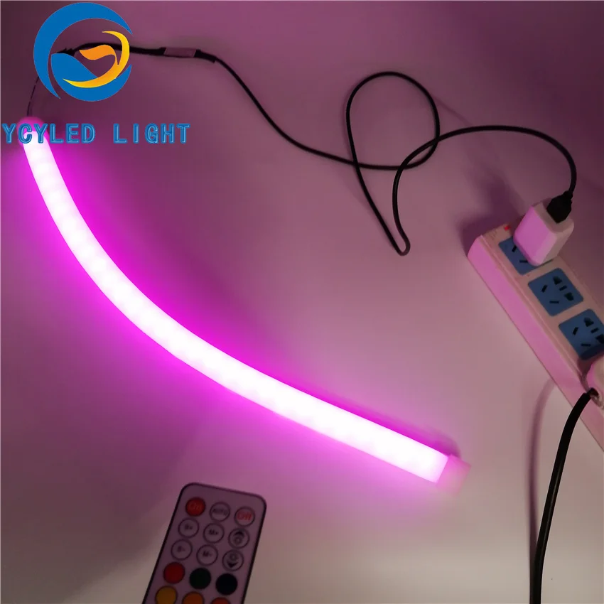 0,5 м 1 м 2 м 3 м 4 м 5 м 5 в usb ws2812b 60 светодиодов Пиксельная неоновая Светодиодная лента ws2812 flex neopixel цифровая rgb трубка IP67 с радиочастотным пультом дистанционного управления