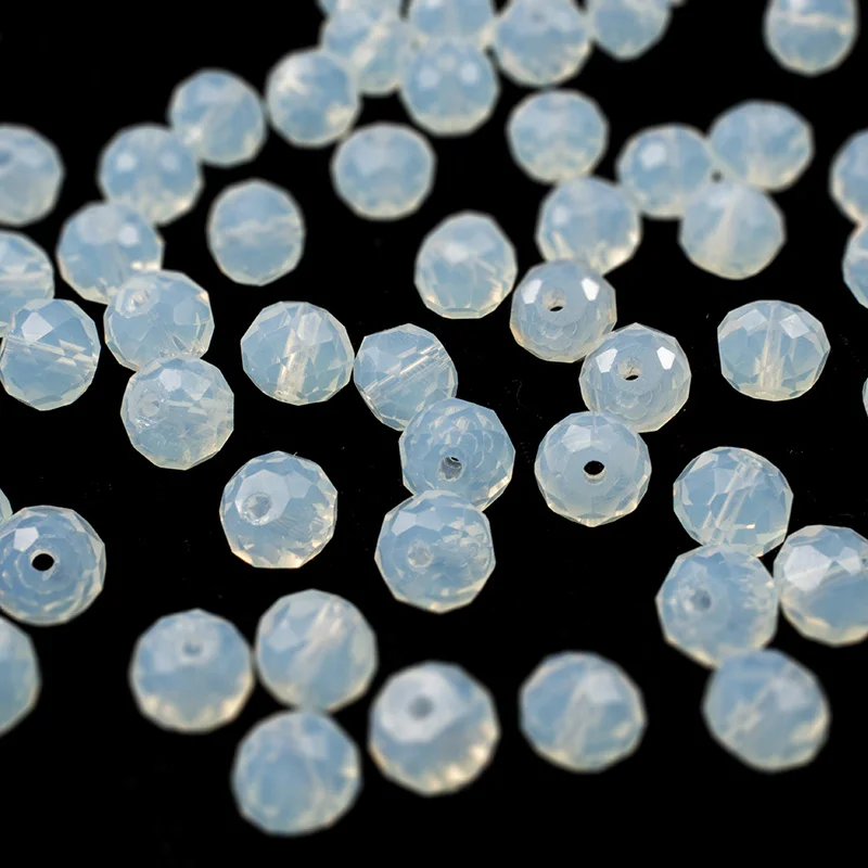 Бусины из натурального камня MH прозрачные светло голубые стеклянные бусины 4*6 мм