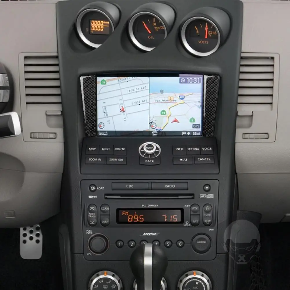 

2 шт., легкая Антикоррозийная защитная рамка для навигатора из углеродного волокна, аксессуары для Nissan 350Z