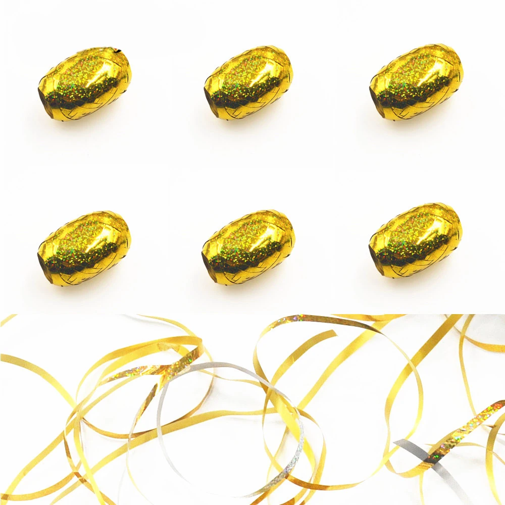 6 шт 10 м розовое золото лазерные блестящие ленты для завивки ролл воздушные шары