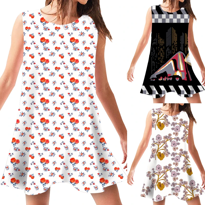 Повседневные свободные платья 2019 рождественское женское платье без рукавов