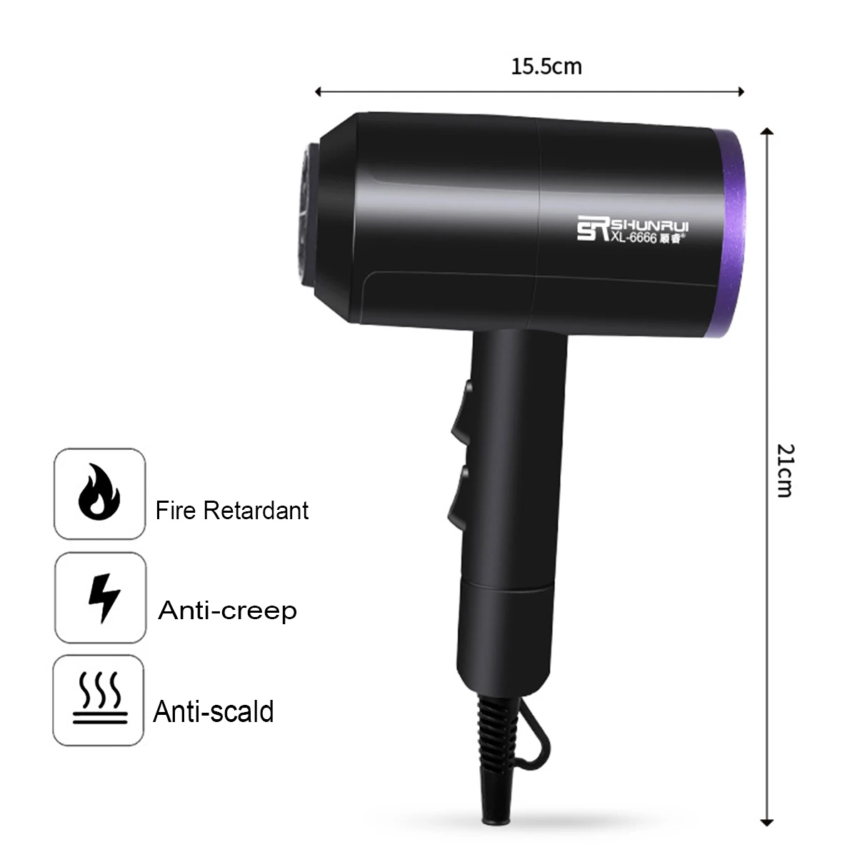 

Professional Hair Dryer Negative Ion Hair Dryer 2000W Strong Wind Hot And Cold Wind Professinal Quick Dry Hair Care Hairdryer