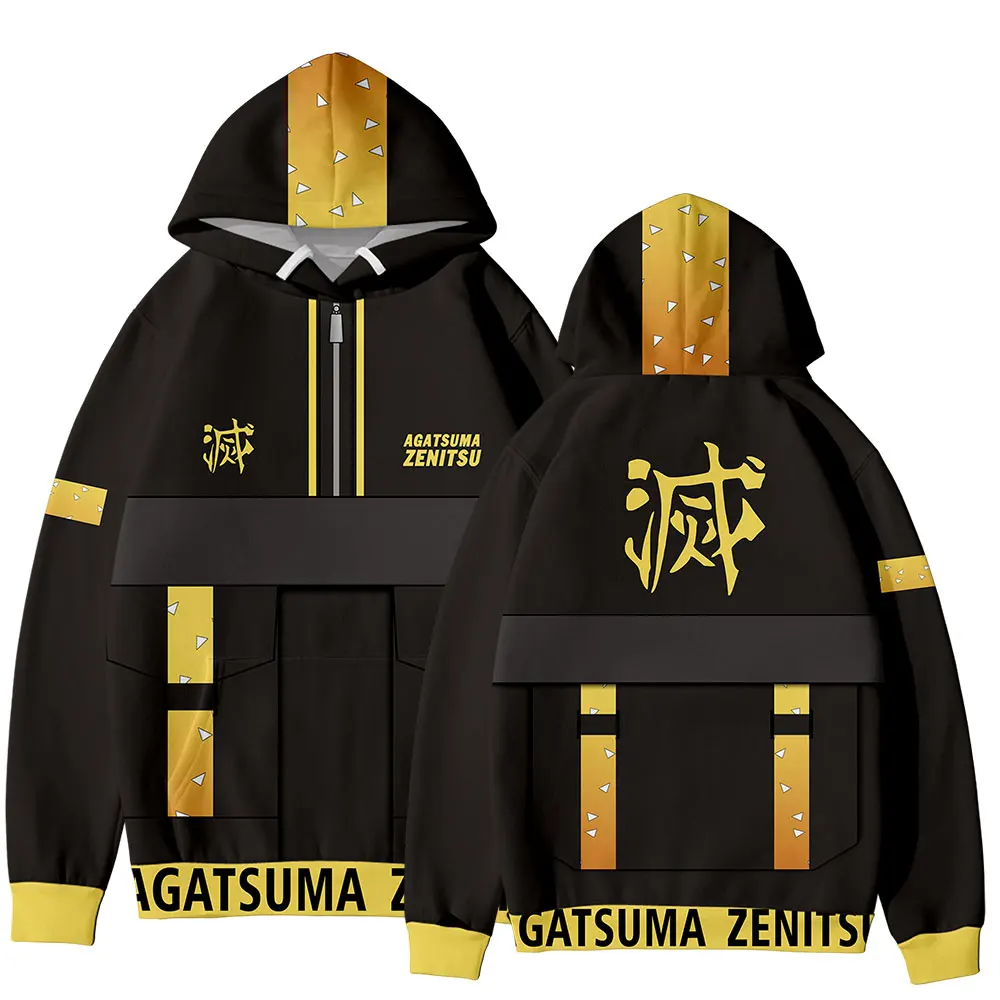 

Novelty Kpop Demon Slayer 3D Cute Hoodies Fashion Casual Hooded Sweatshirts Men Kimetsu no Yaiba Anime Hip hop Streetwear coat