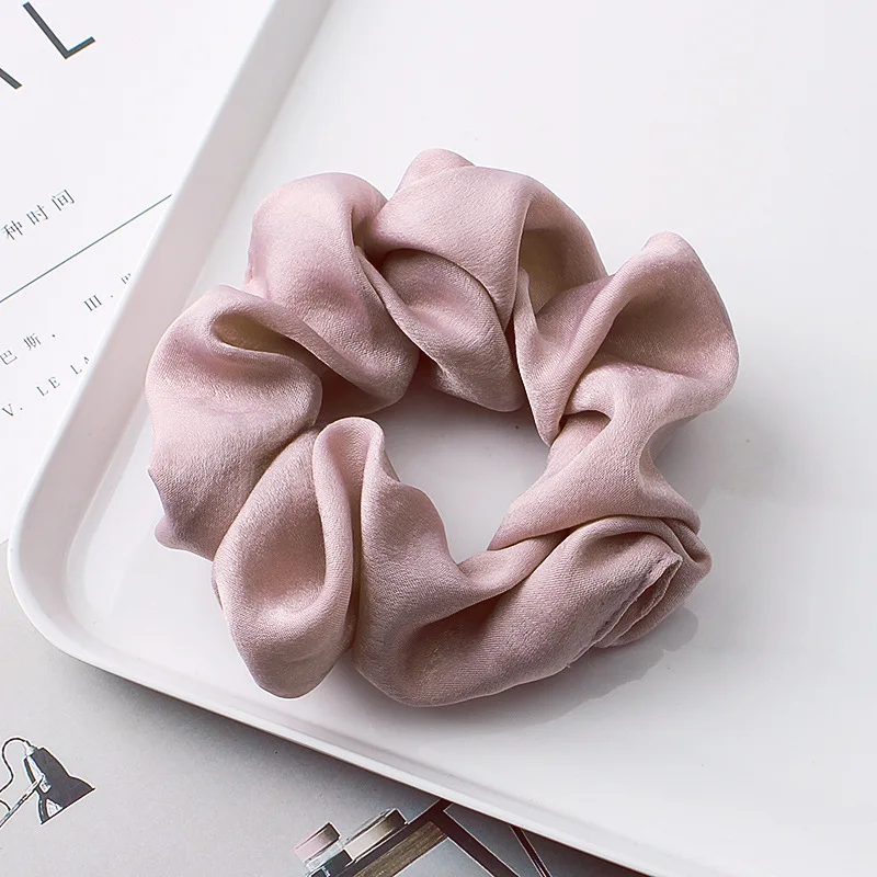 L purple scrunchie Модные женские резинки для волос, эластичные веревки для волос, чистый цвет, спортивный танцевальный женский хвостик, резинка для волос для девочек, эластичные резинки для волос - Цвет: L purple scrunchie