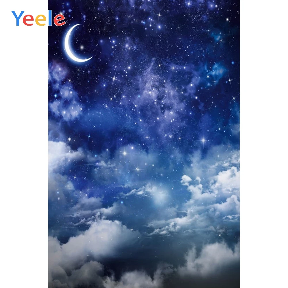Виниловый фон для студийной фотосъемки с изображением звездного неба Луны