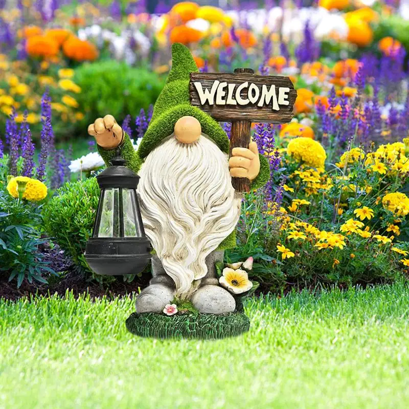 

Outdoor Solar Garden Resin Adornment Dwarf Resin Craft Garden Statue Decoration