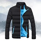 Мужская зимняя теплая парка, модная облегающая куртка на молнии, плотное пузырьковое пальто, Повседневная Мужская ветрозащитная хлопковая стеганая куртка, верхняя одежда