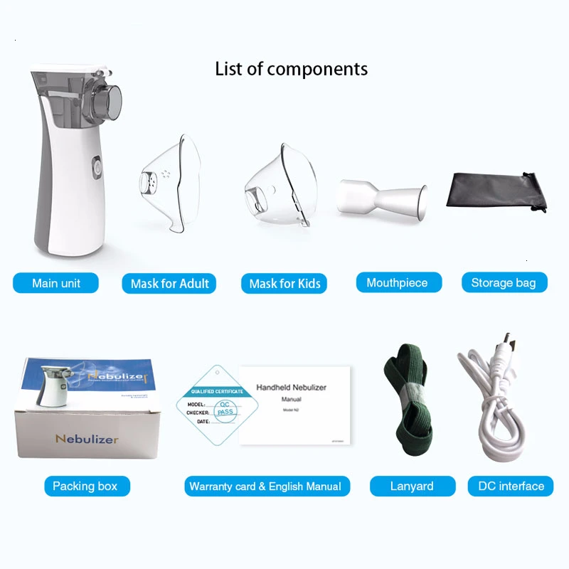 medical Portable silent nebulizer Mini self cleaning Handhold inhalator for kids Adult Atomizer mesh Asthma inhaler inhalador
