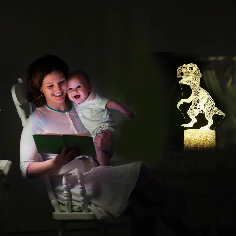 

Remote Control New 3D LED Night Light Auto Color Change Baby Sleep Table Lamp Home Decor Holiday Kids New Year Christmas Gift