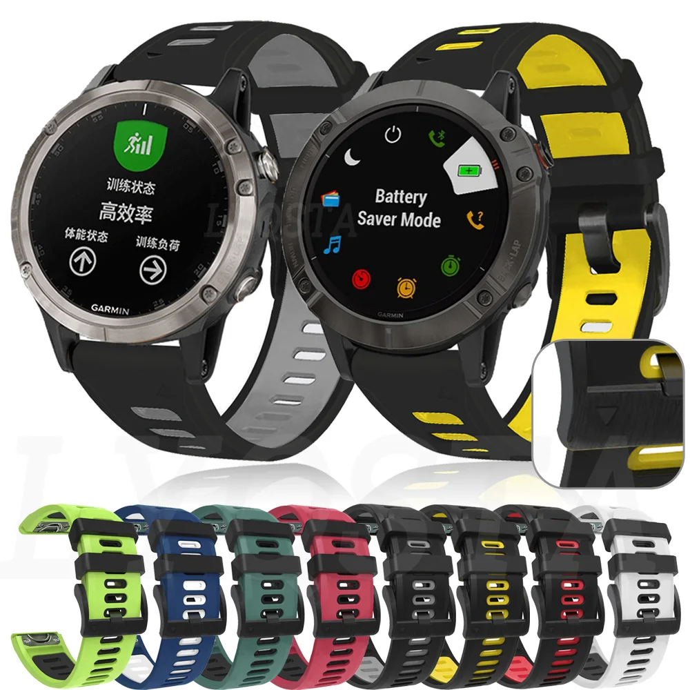 

22mm Official Style Silicone Wristband For Garmin Forerunner 945 935 Fenix 5 5Plus 6 6Pro Smart Watchband Quick Release Straps