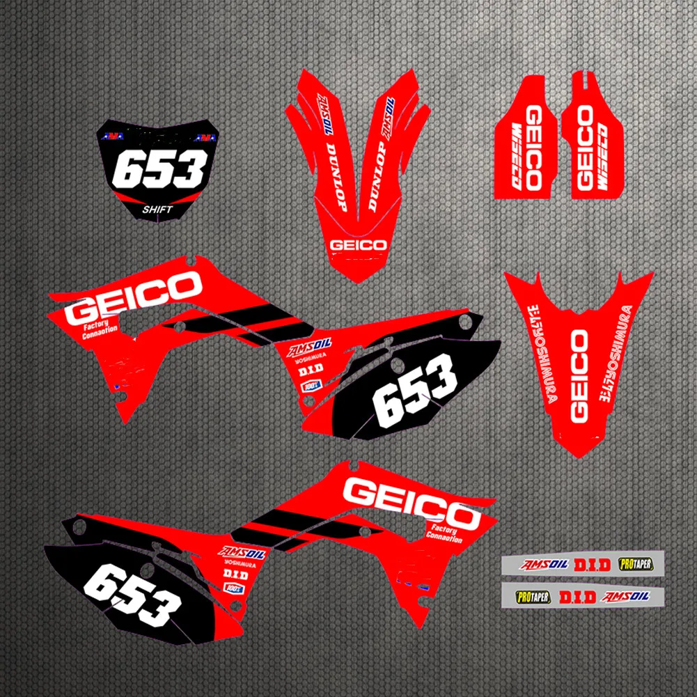 Графические наклейки для Honda 450 CRF 450R 2017 2018 2019 2020 CRF450 TEAM CRF250R 2021 250R | Автомобили и