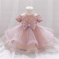 2021 new girls dress newborn baby summer wedding party child elegant princess clothes kids cute dress for 0 2 years old baby