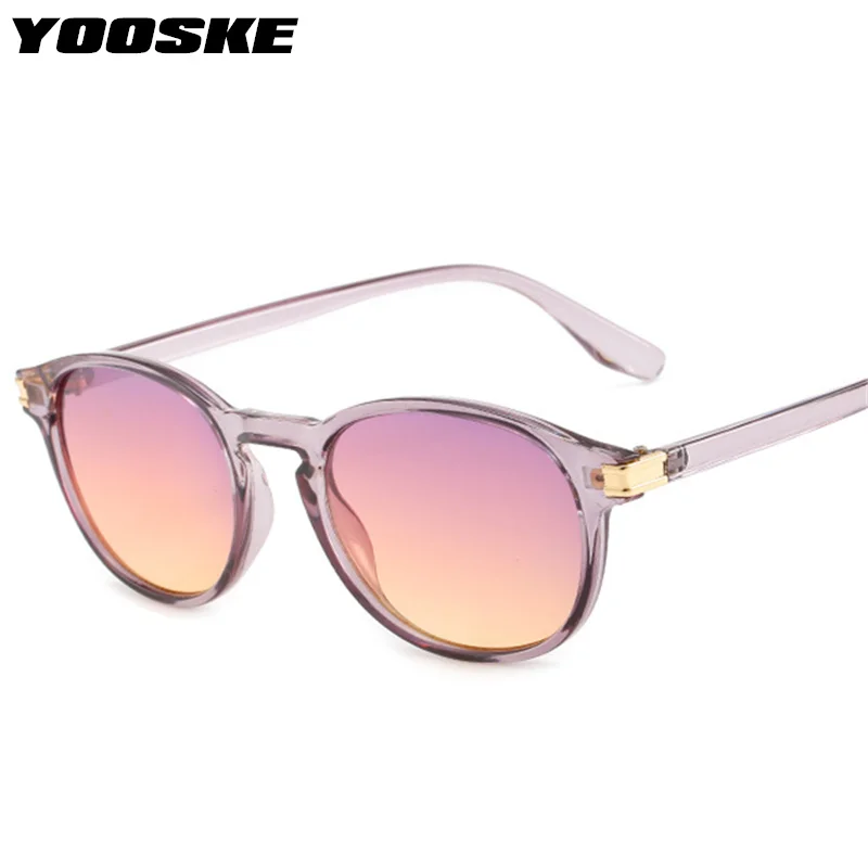 

YOOSKE Vintage Round Sunglasses Men Brand Desiger Classic Small Sunglass for Women Fashion Ocean Color Eyewear UV400