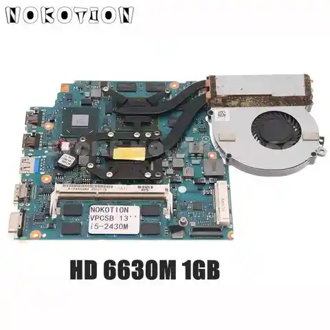 NOKOTION A1846548A MBX-237 1P-0117J01-A012 для SONY VPCSB материнская плата для ноутбука I5-2430M ЦП + радиатор 13,3 дюйма HD6630M 1G