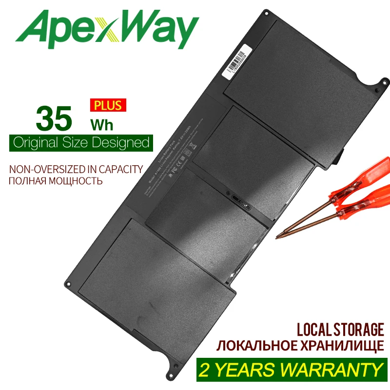 

Аккумулятор ApexWay для ноутбука A1370, 7,6 В, 35 Вт/ч, для Apple MacBook Air 11 дюймов, A1465, 2012, 2011, производство, замена батареи A1406, бесплатная доставка
