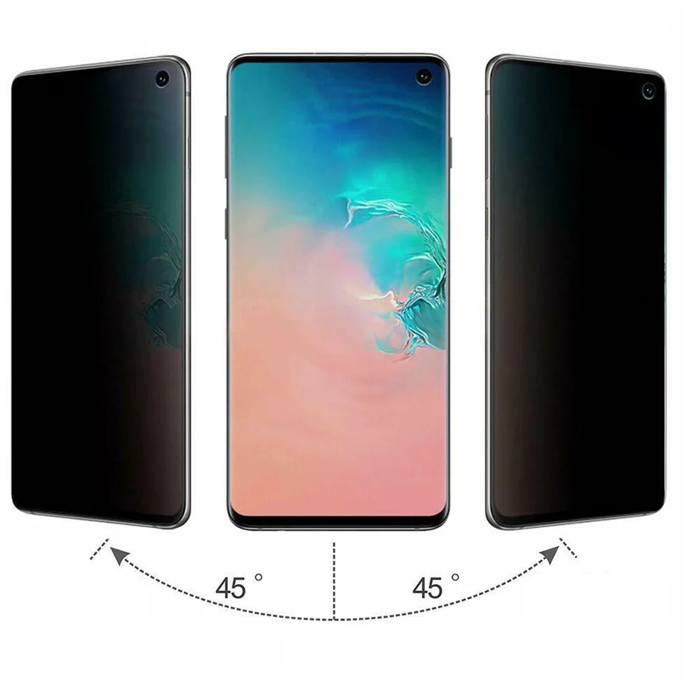 10Pcs Anti Peep Spy Protective Tempered Glass For Samsung Galaxy S20 S10 S8 S9 Note 8 9 10Pro S21 S22 U Privacy Screen Protector