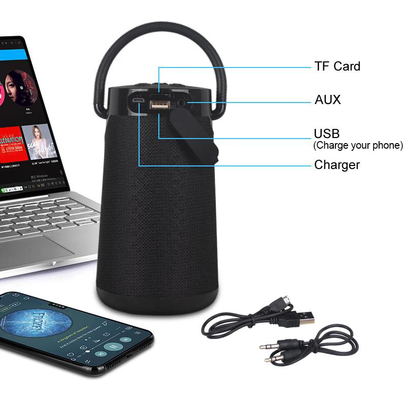 Портативная Bluetooth Колонка высокой мощности водонепроницаемая 3d колонка