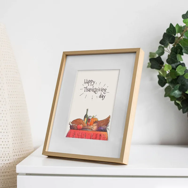 

Custom Golden Yellow Food Thanksgiving Minimalist White Background Pumpkin Nordic Style Canvas Printing Home Decoration Poster