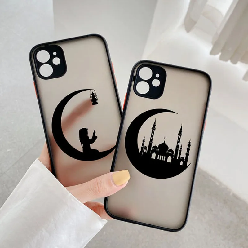 Muslim mosque Moon Phone Case For iPhone SE 2020 11 12 13 Pro max mini X XR XS Max 7 8 Plus Temple Hard Matte Shockproof cover