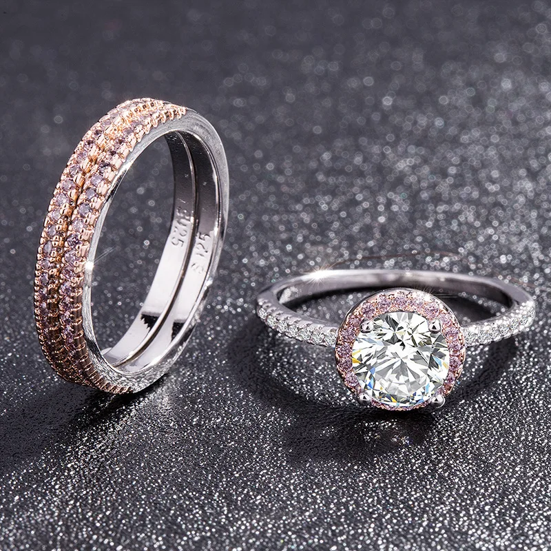 3 шт./компл. из розового золота покрытое кристаллом трехмерное циркониевое