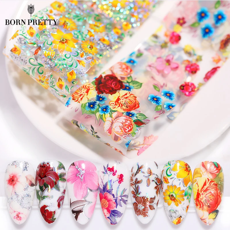100x4 см Фольга для ногтей Цветочная серия бумага дизайна переводная наклейка