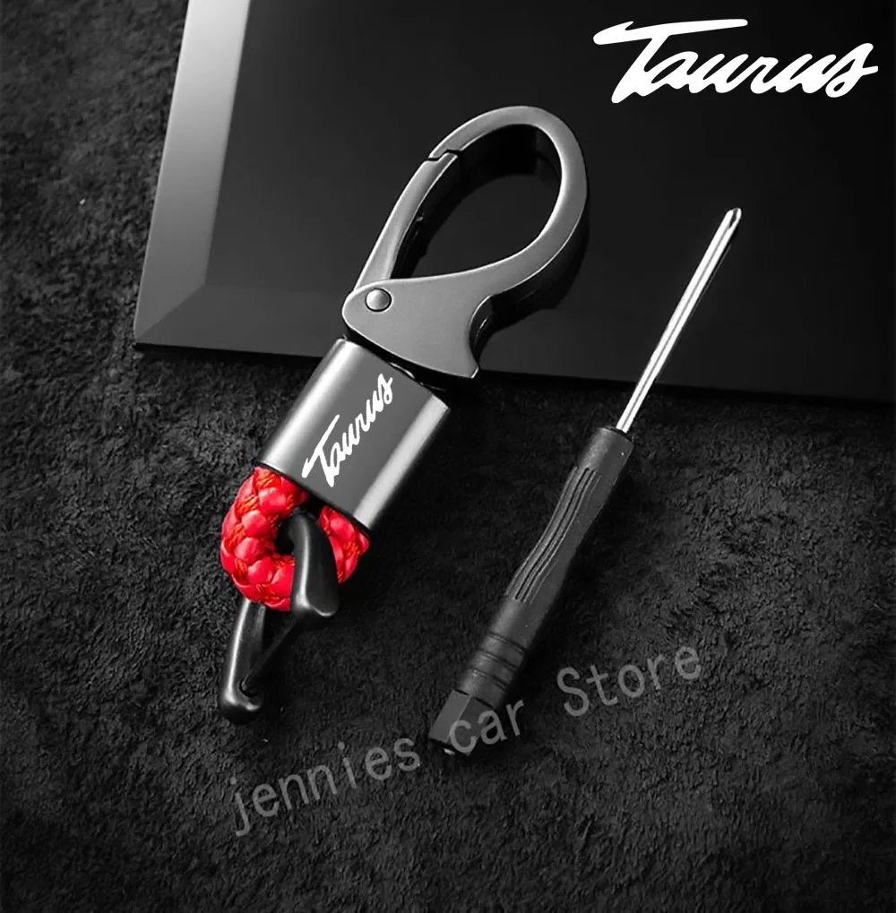 

For ford taurus 2013 2015 2020 2021 Car trinket Car accessories Key Keyring Metal Car Leather Key Ring Keychain