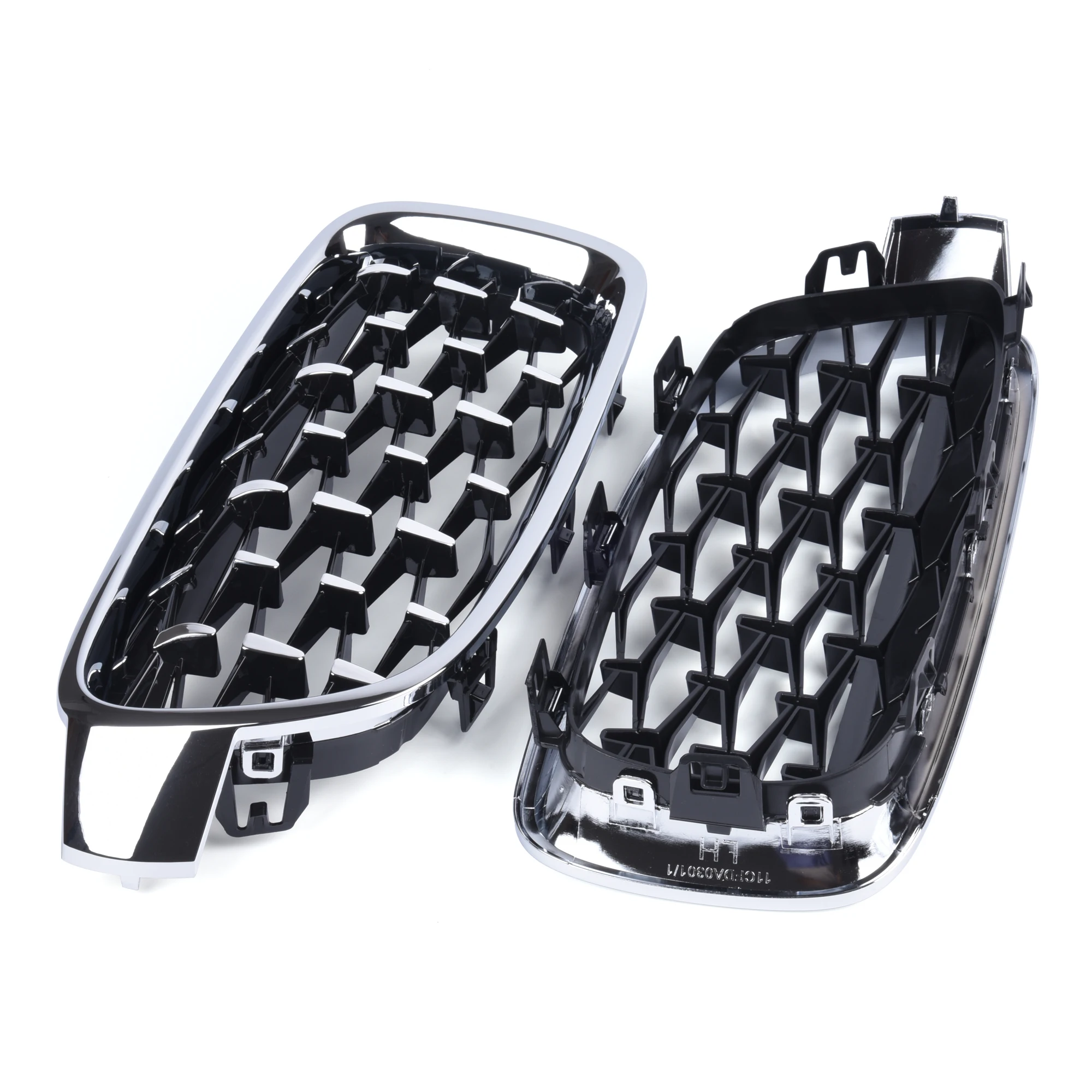 Хромированный бриллиантовый передний гриль для почек глянцевый черный подходит