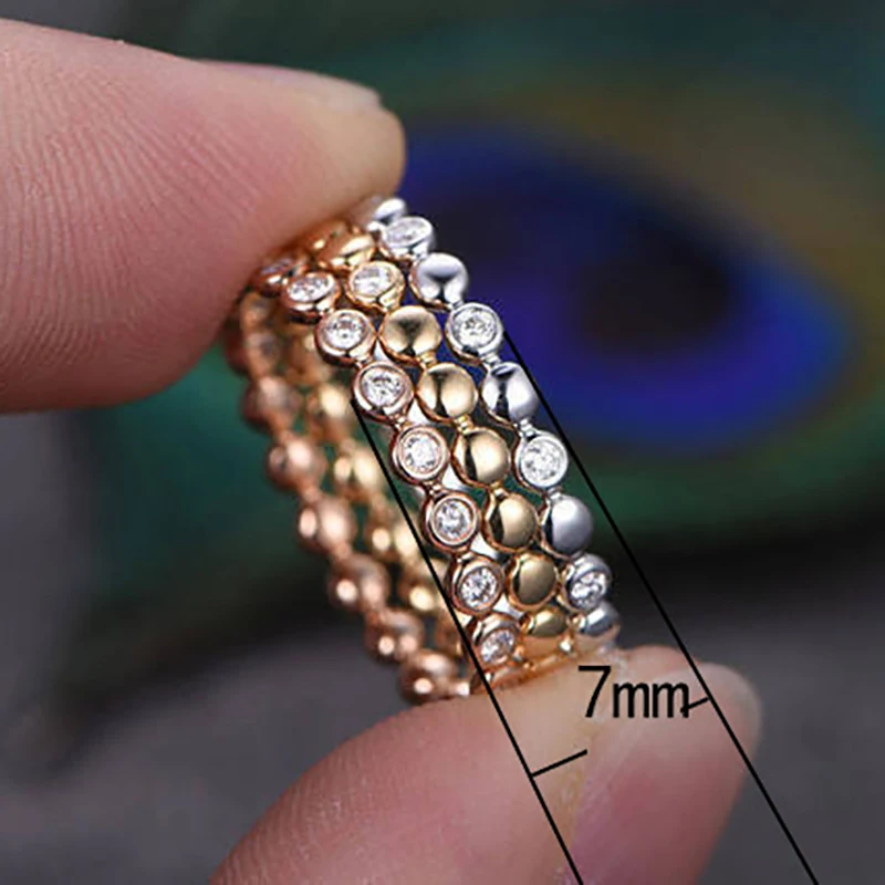 Женское тонкое кольцо из стерлингового серебра 925 пробы розовое золото простое