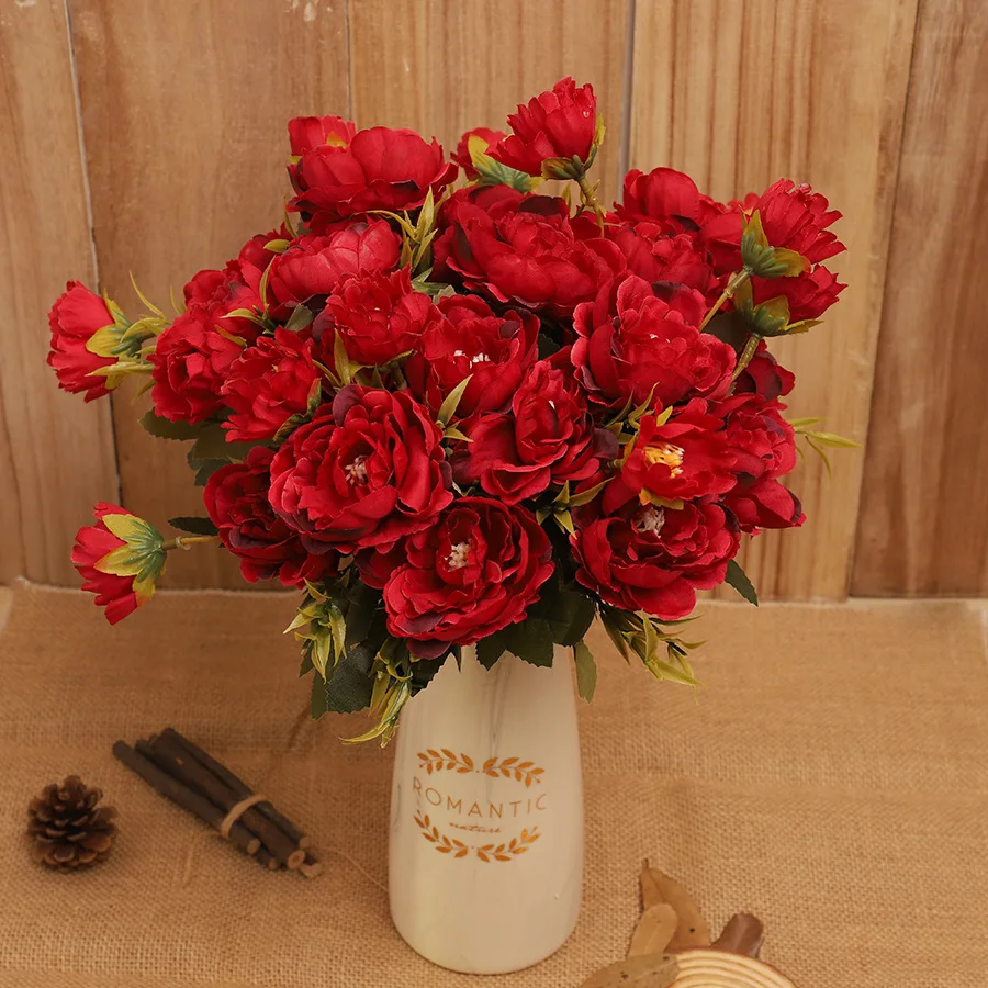 Специальное предложение Искусственный Розовый цветок пиона маленькая шелковая