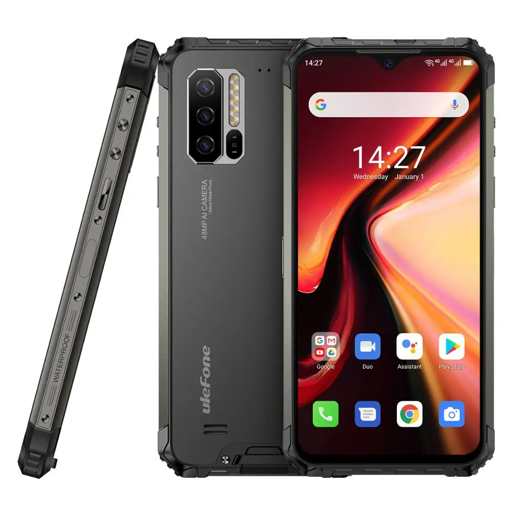 Ulefone Armor 7 Rugged Mobile Phone Android 10 Helio P90 8GB+128GB 2.4G/5G WiFi IP68 48MP CAM 4G LTE Global Version Smartphone