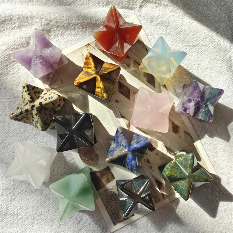 

Quartz Crystals Merkaba Natural Stones Healing Gemstones Carved Reiki Home Decoration