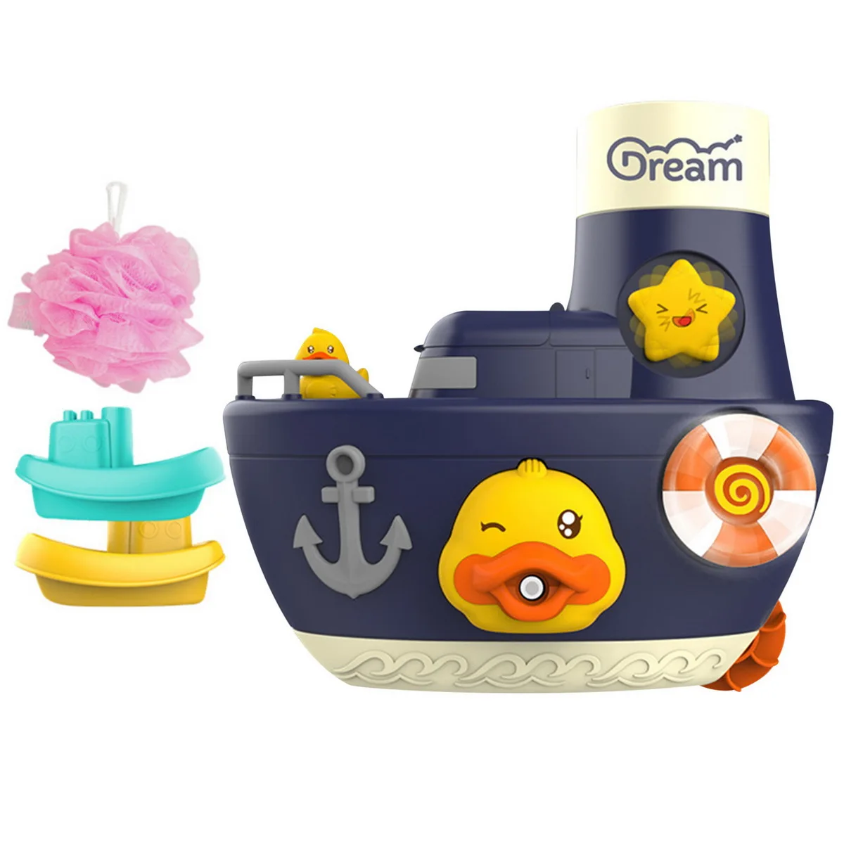 

Baby Bathroom Toys Duck playing Boat Bathtub Suction Cups Spin Flow Game Summer Shower Cute Water Spray Gift For Children Kids