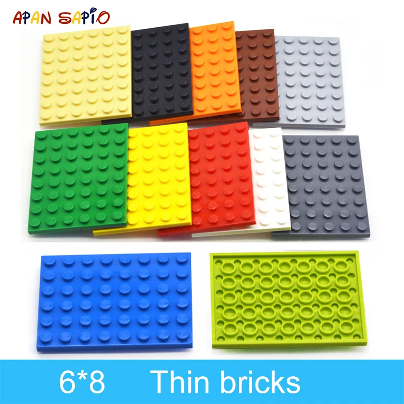 10 шт. DIY строительные блоки тонкий цифры Кирпичи 6x8 точки 12 видов цветов